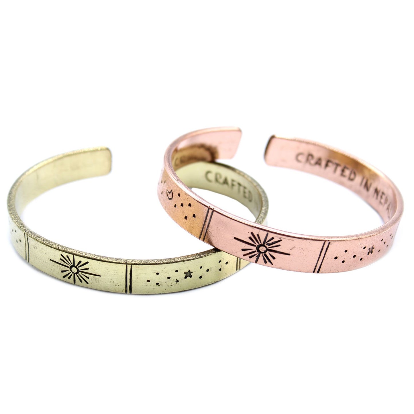 Inspiration Armband - Kupfer Sonnenaufgang, Galaxie, Sterne, Erde