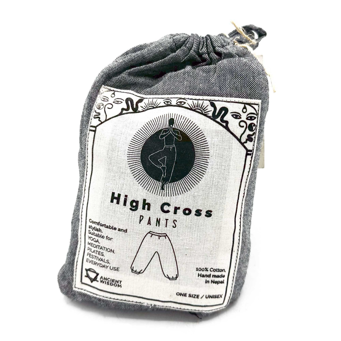 Yoga Und Festival Hosen Mit Hochkreuz Himalayan Druck Auf Grau