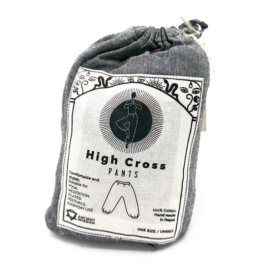 Yoga Und Festival Hosen Mit Hochkreuz Himalayan Druck Auf Grau