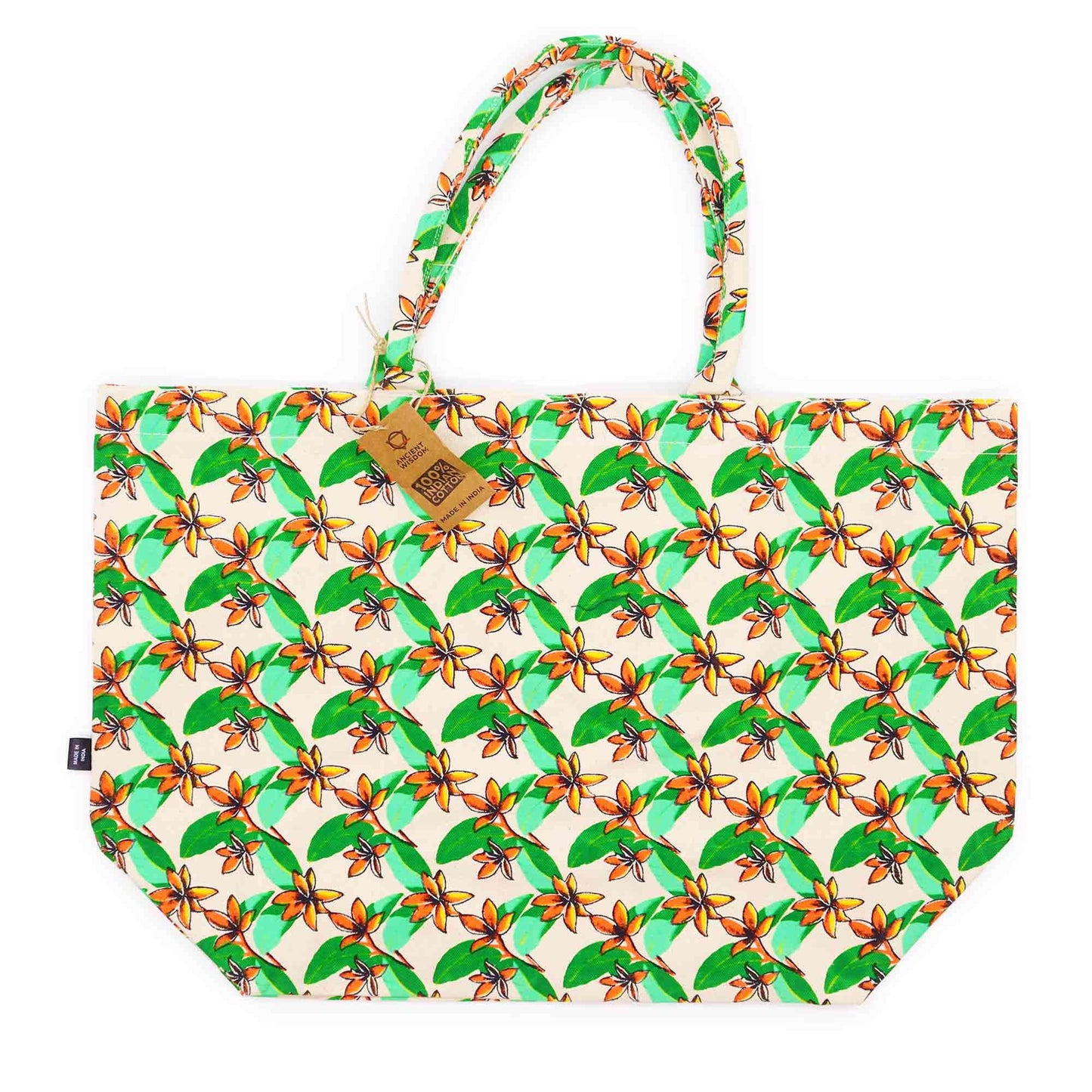 Große Helle Tasche - Frangipani Design
