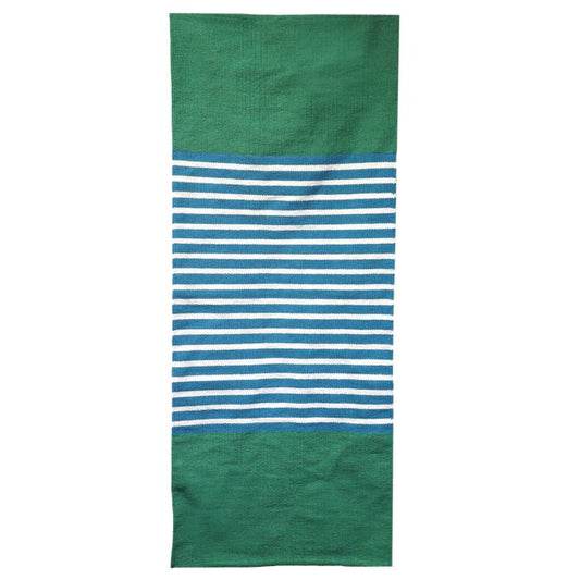 Indischer Baumwollteppich 70x170cm Blau Grün