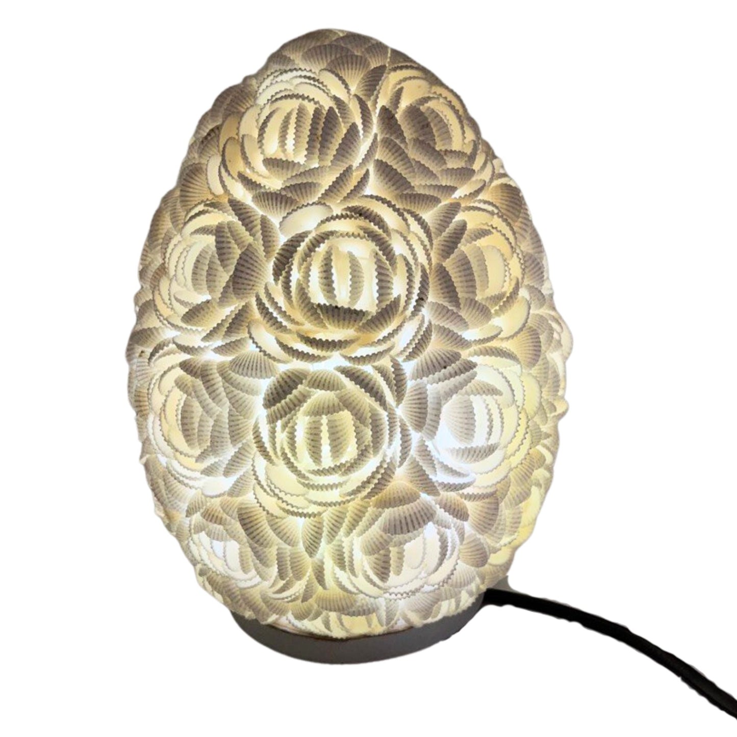 Boho Muschel Lampe - Rosafarbene Oval - 20cm