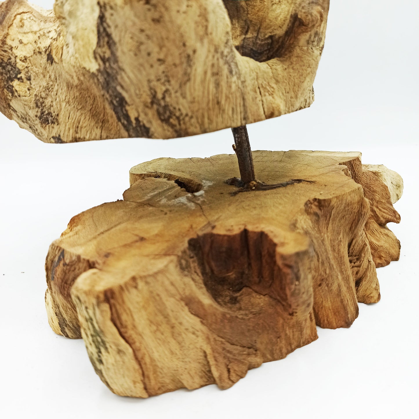 Geschmolzenes Glas Auf Holz Mit Ständer - Große Schüssel