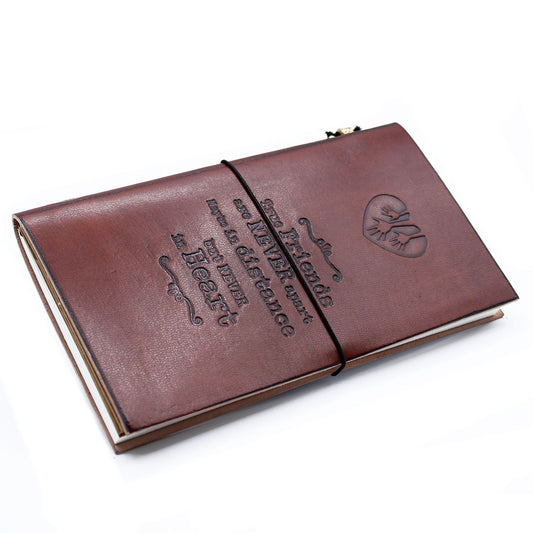 Handgemachtes Lederjournal Wahre Freunde Braun 80 Seiten