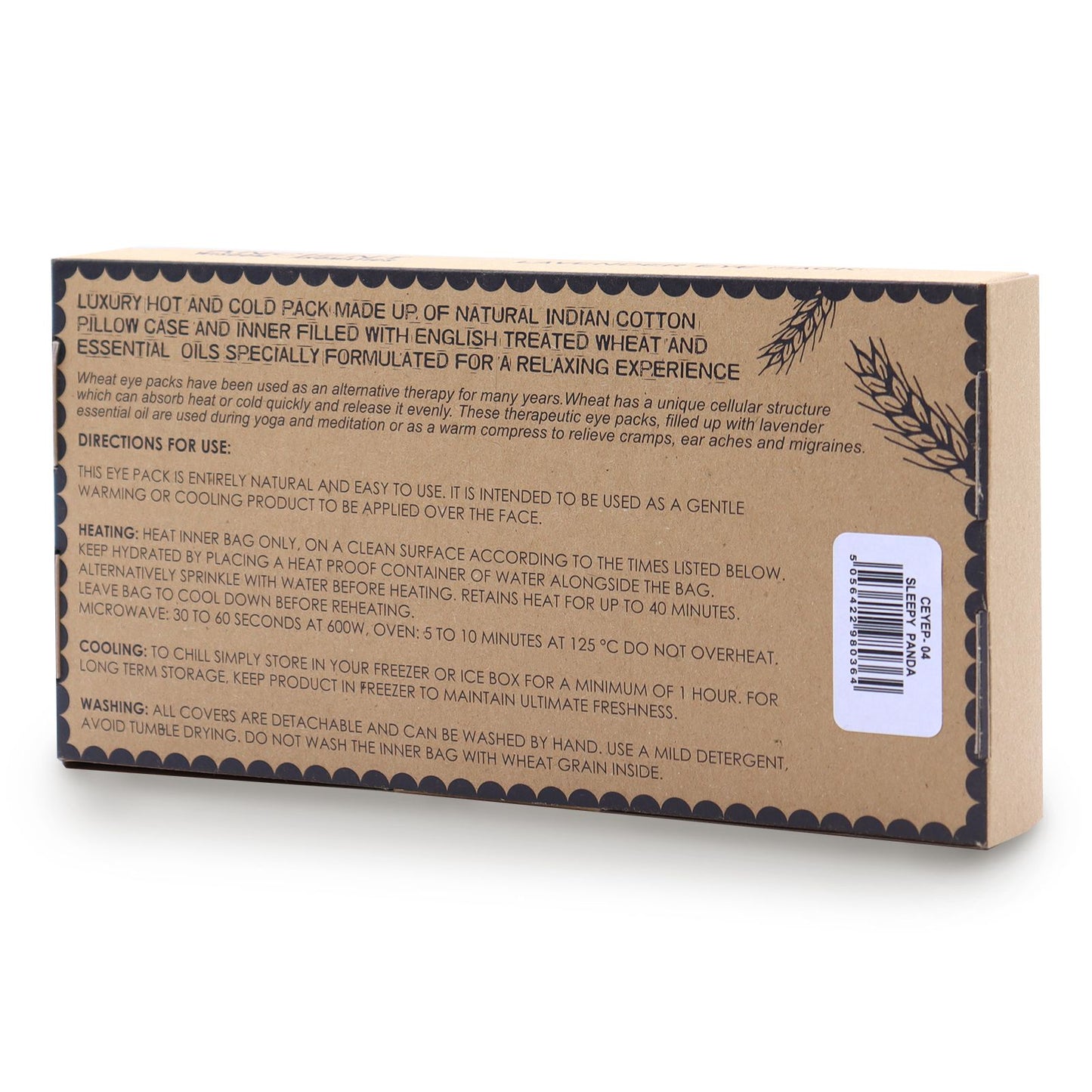 Lavendel Natur Baumwolle und Juco Augenmaske in Geschenkbox Schlafende Panda