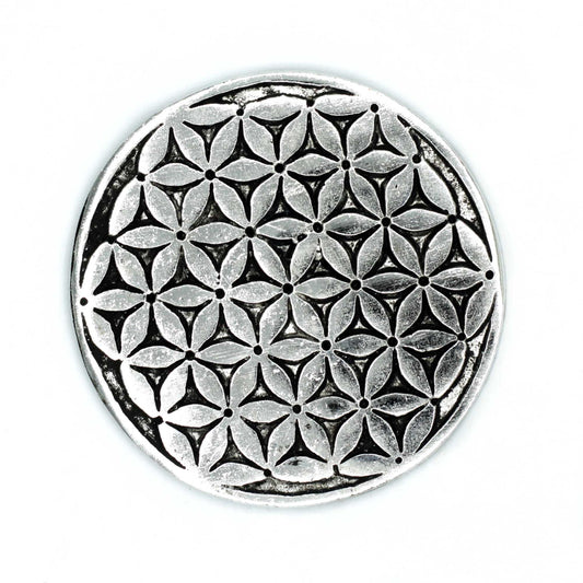 Polierter Aluminium Lebensblumen Räucherstäbchen Halter 11cm