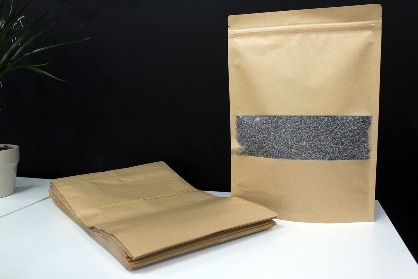 10er Set Kraftfensterbeutel 25 x 35 cm Hochwertige Verpackung für Lebensmittel und Geschenke