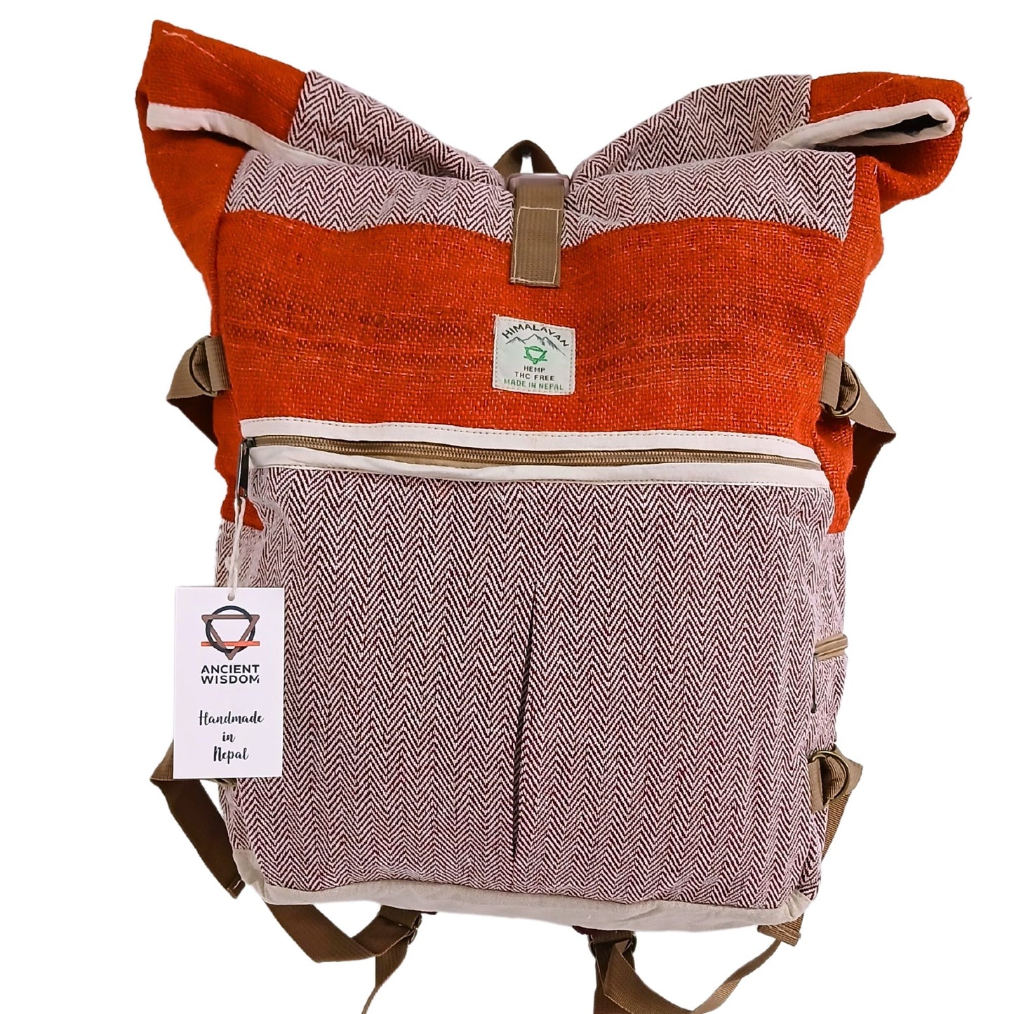 Hanf Trekking Rucksack Rollen Sunset Orange