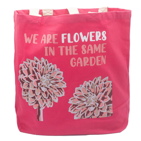 Bedruckte Baumwolltasche - Wir Sind Blumen - Rosa