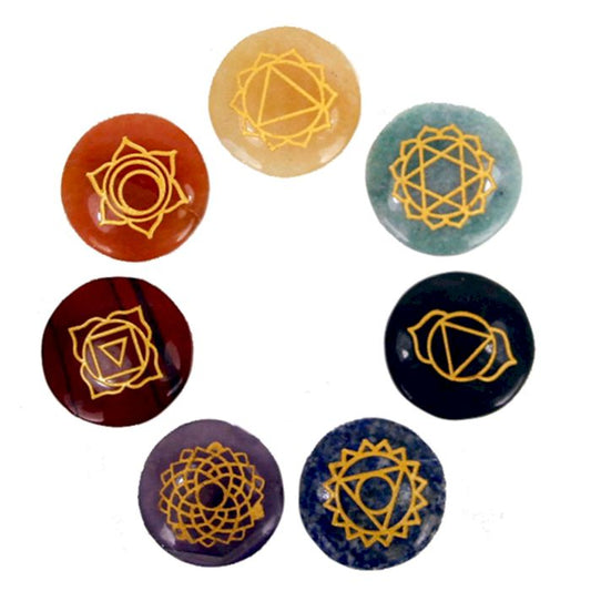 Kleine Steine Chakra Set Runde Form