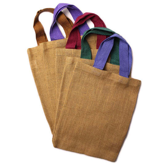 Jute Tragetasche Mit Lila Griffen