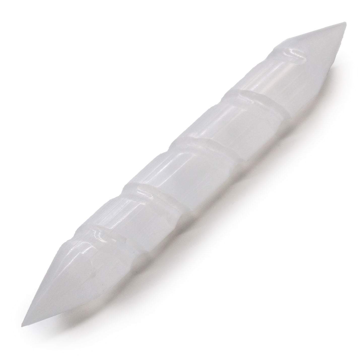 Selenit Spiralstäbe 16 cm Mit Punkten An Beide Enden
