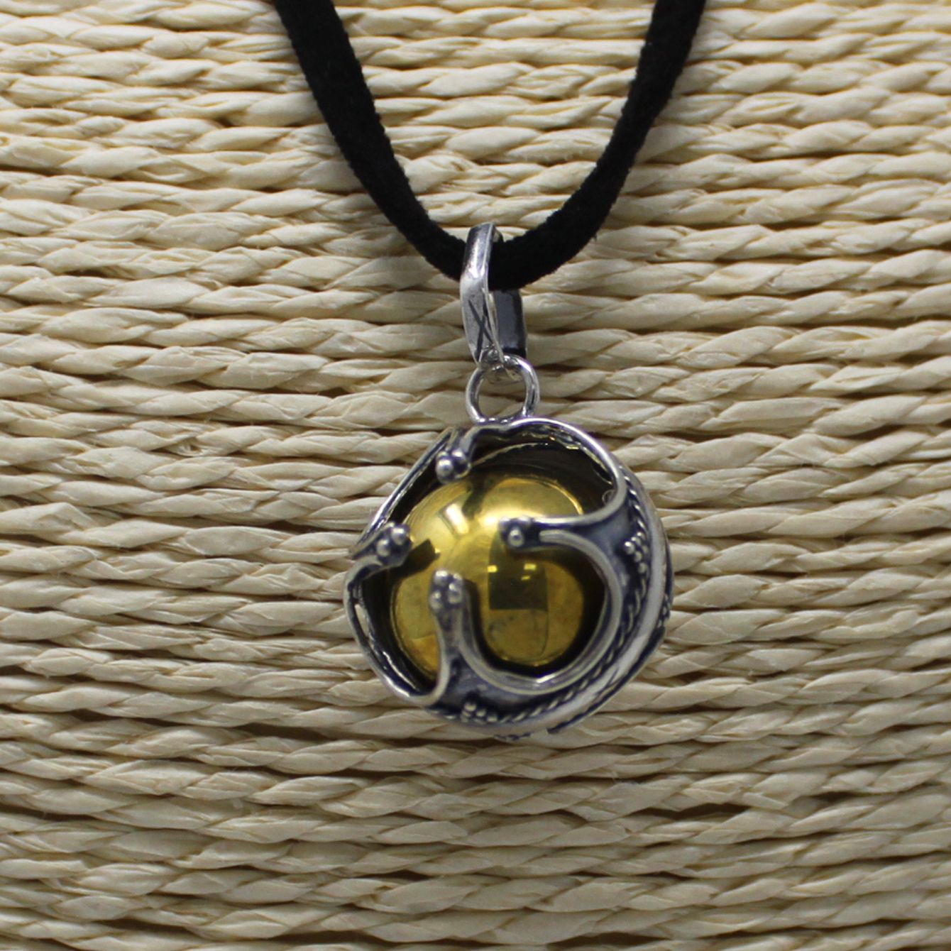 Silberne Engelglocke Wohlstand 16mm