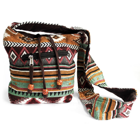 Jacquard Tasche - Schokoladen Umhängetasche