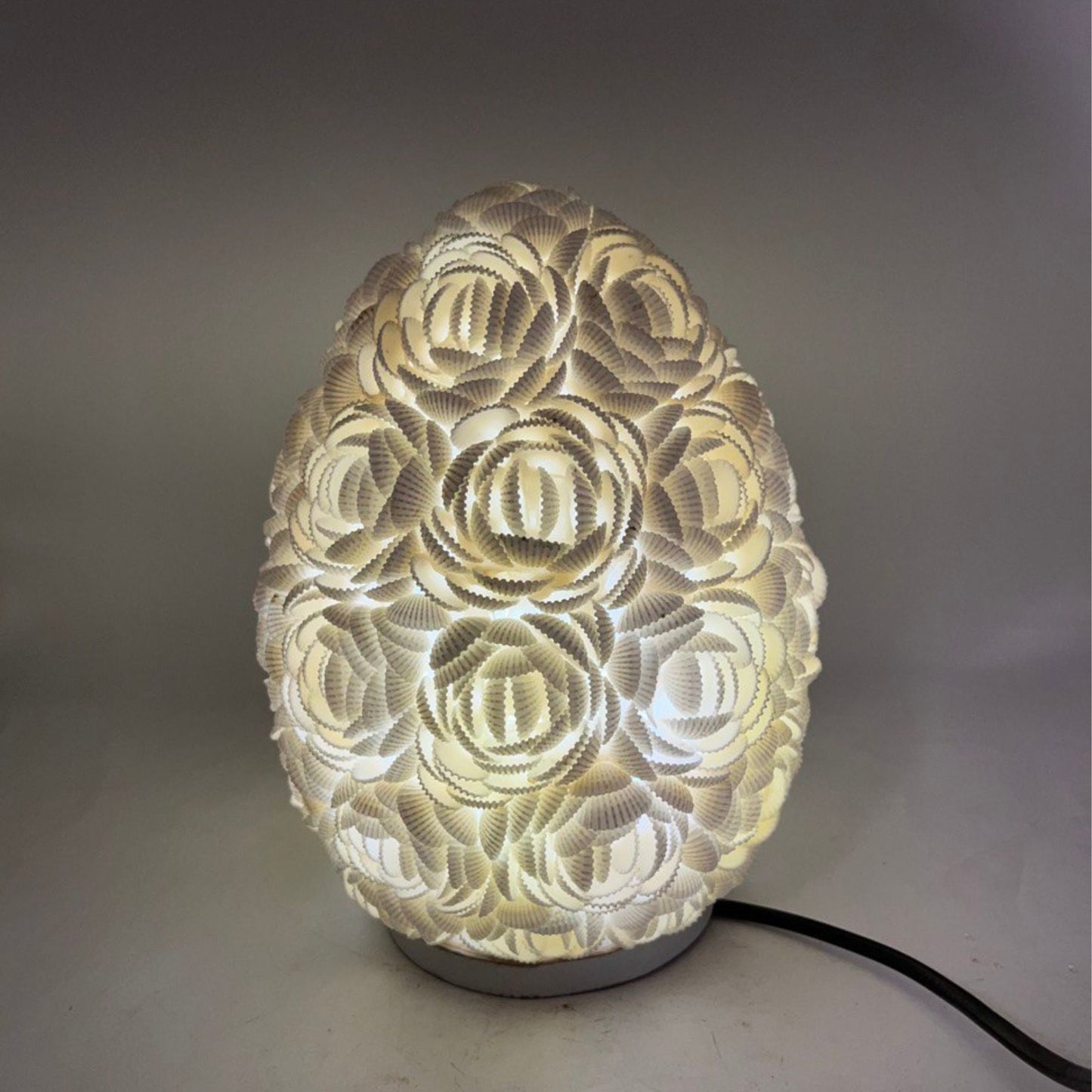 Boho Muschel Lampe - Rosafarbene Oval - 20cm