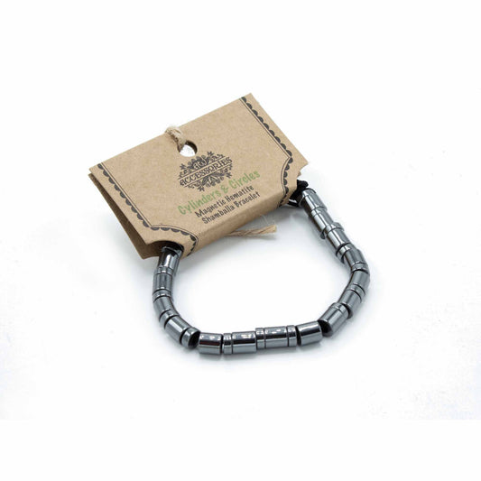 Magnetisches Hämatit Shamballa Armband Zylinder und Kreise