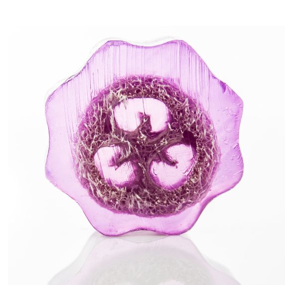 Loofah Seifenstück 100g - Lavendel