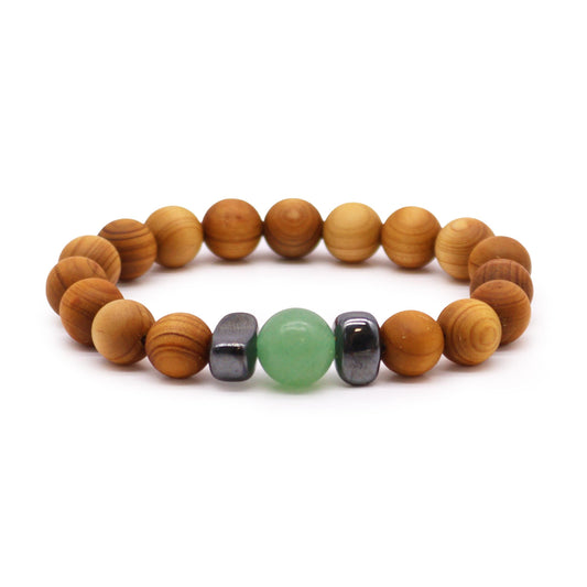 Zedernholz Sakralchakra Armreif Mit Aventurin