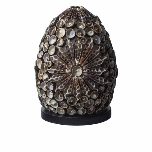 Boho Muschel Lampe - Schokoladen Drehung Oval - 15cm