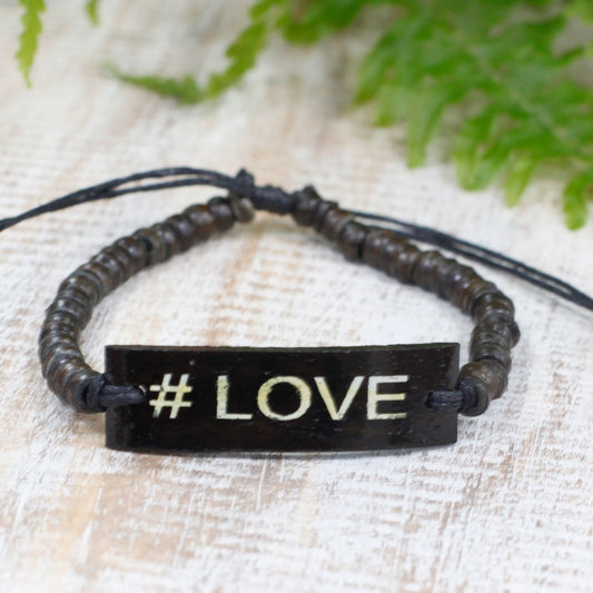 Coco Slogan Armband Liebe Naturinspirierte Kokosnussperlen