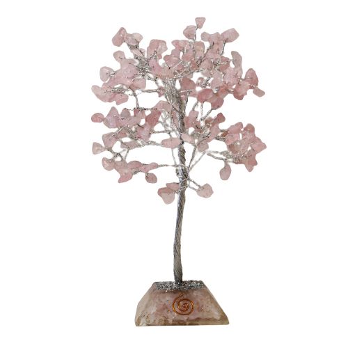 Edelsteinbaum Mit Organitbasis 160 Steine Rosenquarz