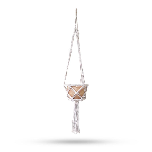 Makramee Hängender Pflanzenhalter Klein - Natur - 16cm Ring