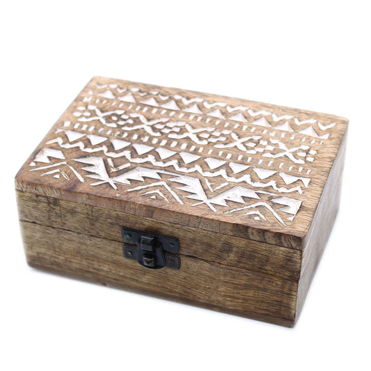 Weiß Gewaschene Holzbox 6x4 Slawisches Design