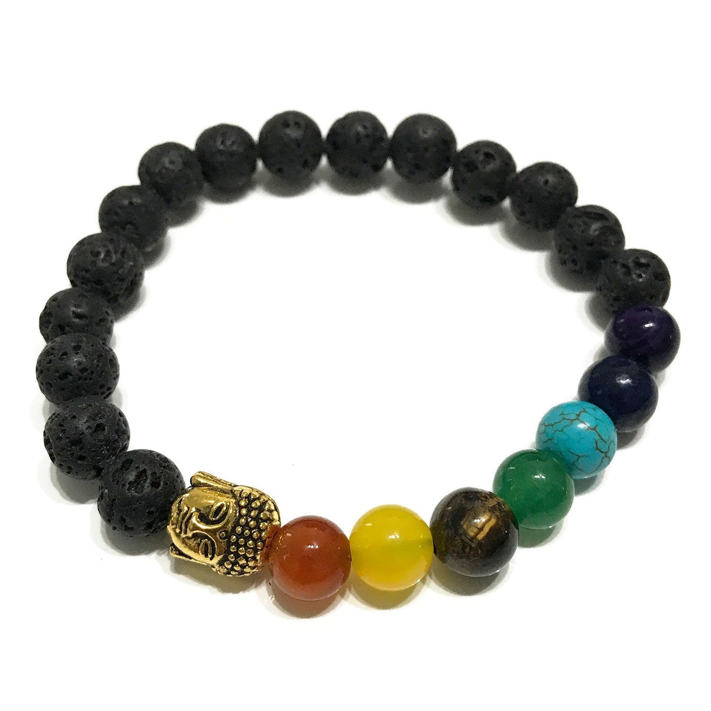Lava Stein Armband Buddha Chakra Mit Edelsteinen In Verschiedenen Designs