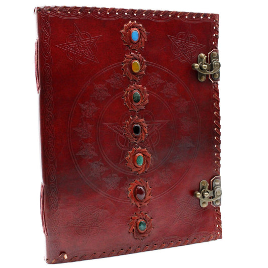 Riesiges 7 Chakra Lederbuch 10x13 200 Seiten