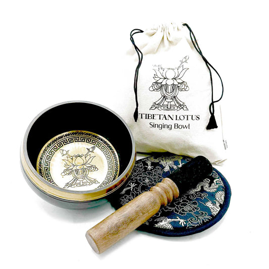 Handgeschlagene Und Gravierte Klangschalen Geschenkset 14cm Lotusblume
