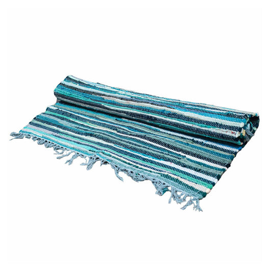 Großer Teppichläufer 150x90cm Premiumqualität Aqua Blau