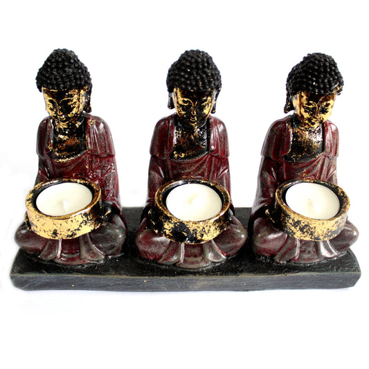 Antiker Buddha Drei Anhänger Kerzenhalter