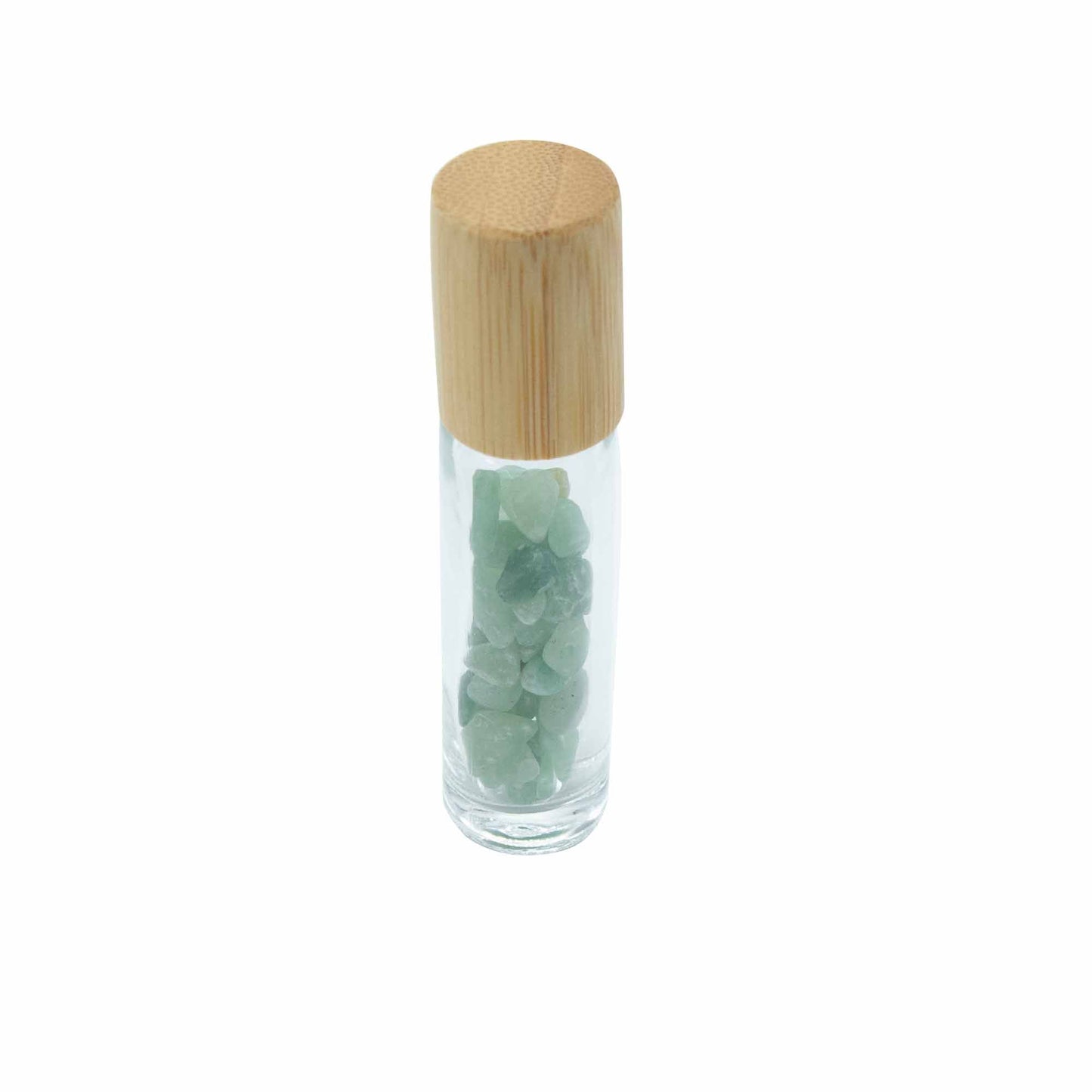 Edelstein Ätherisches Öl Rollerflasche - Aventurin - Holzverschluss + Edelstein Roller Spitze für 5ml Flasche - Aventurin