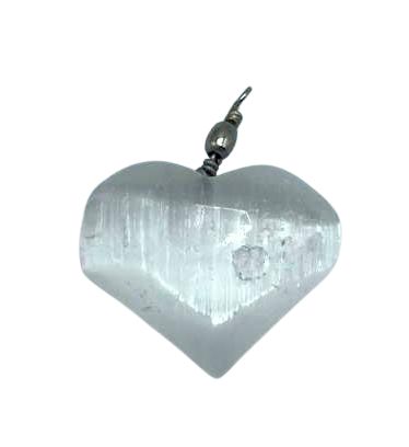Selenit Herz Anhänger Schmuck aus Natürlichem Stein