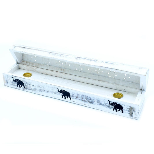 Weiß Gewaschener Räucherstäbchenhalter - Rauchbox