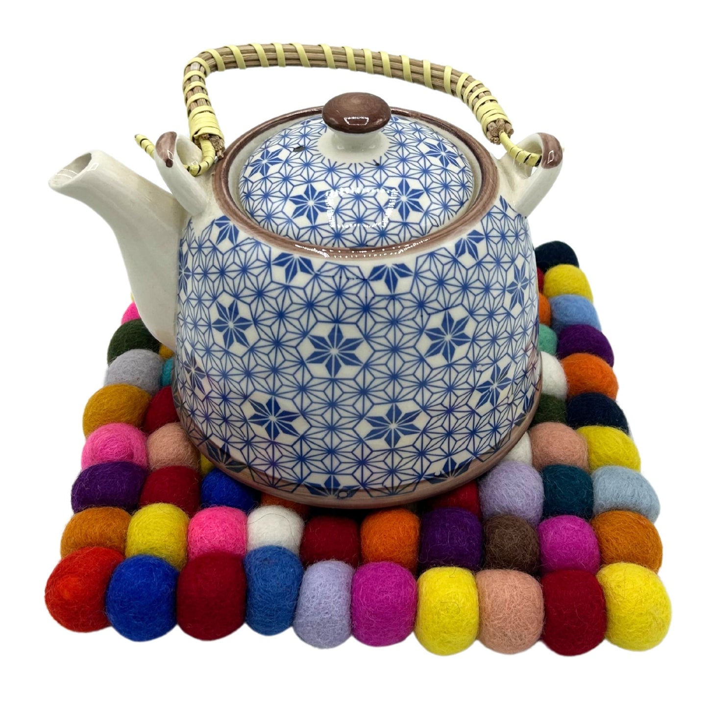 Filzball Quadratische Platzmatte 20cm Mehrfarbig