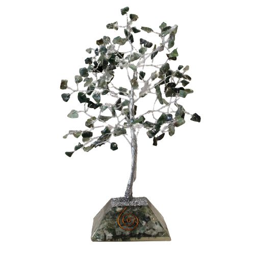 Edelsteinbaum Mit Orgonitbasis - 160 Steine - Moosachat