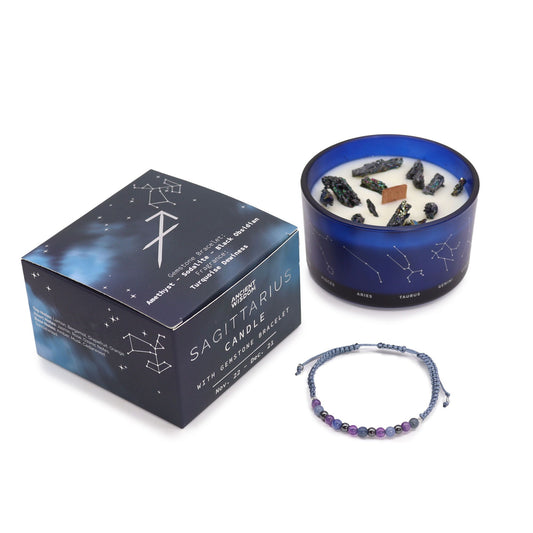 Zodiac Kristallkerze Mit Edelsteinarmband - Schütze