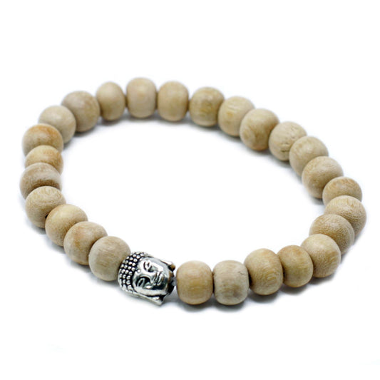 Duftende Sandelholzperlen und Buddha Armband