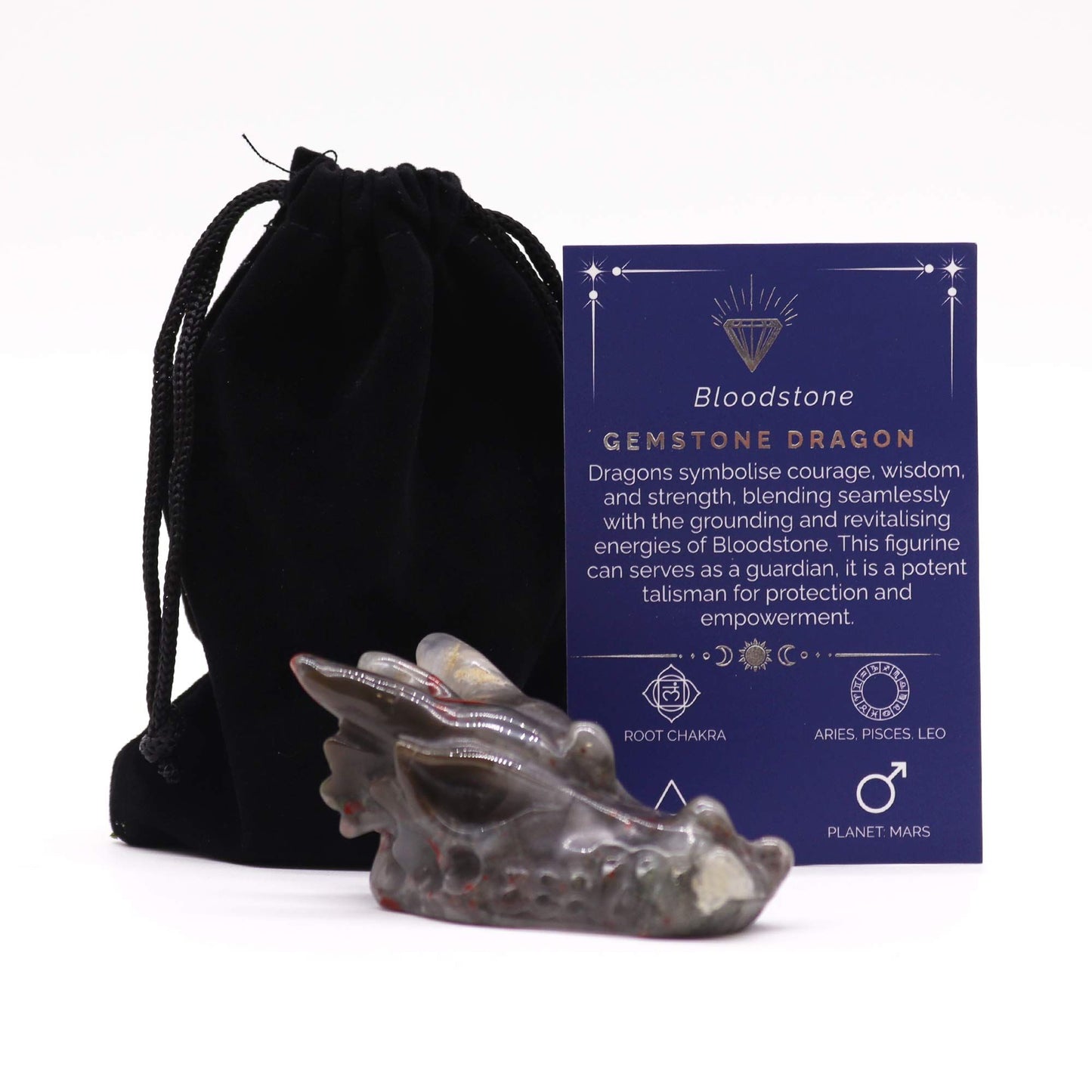 Edelstein Großer Drachenkopf Blutschiefer 60x30x35mm