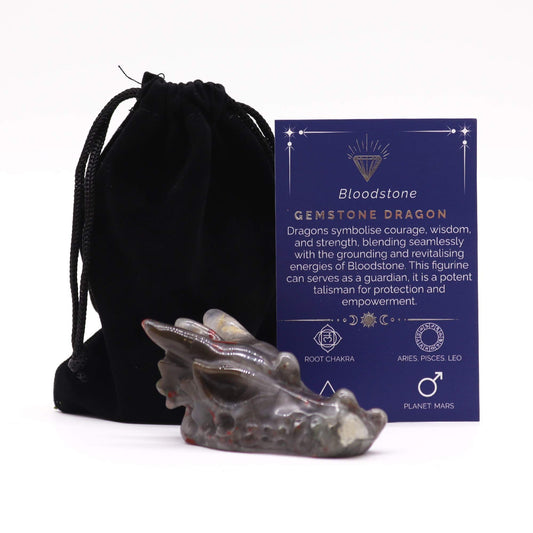 Edelstein Großer Drachenkopf Blutschiefer 60x30x35mm