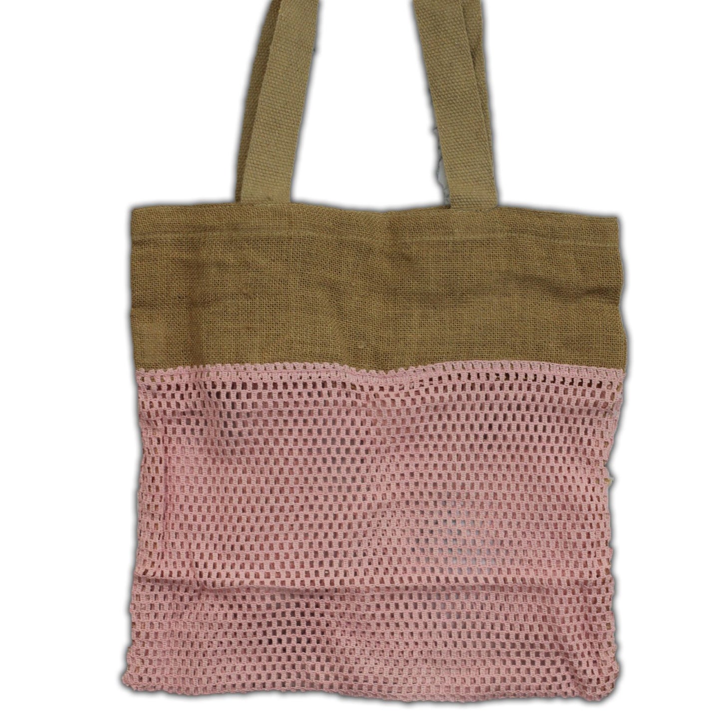 Reine Weiche Jute Und Baumwolle Netz Tasche - Rosa