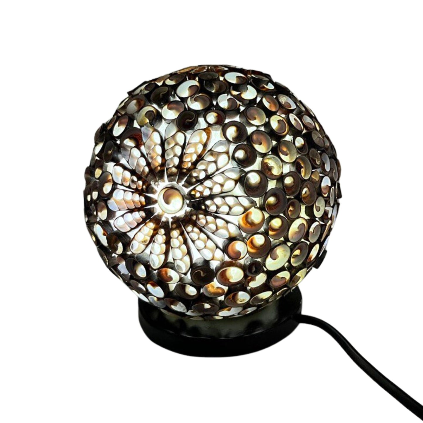 Boho Muschel Lampe - Schokoladen Drehung Globe - 15cm