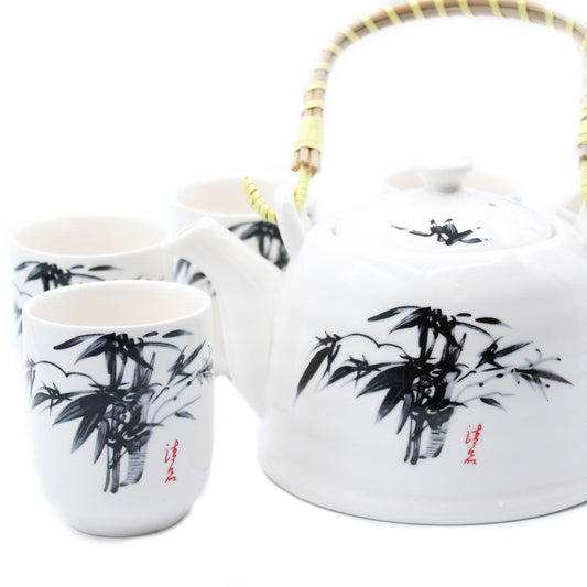 Kräuter Teekannen Set Weißer Stein Oriental