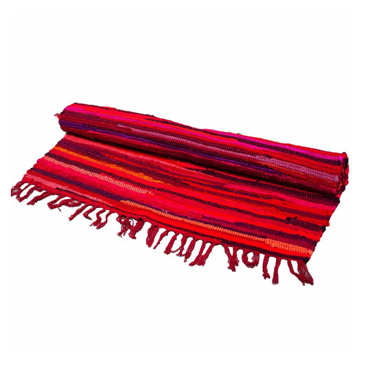 Großer Teppich aus Rags - 150x90cm - Premium Qualität - Schockierend Pink
