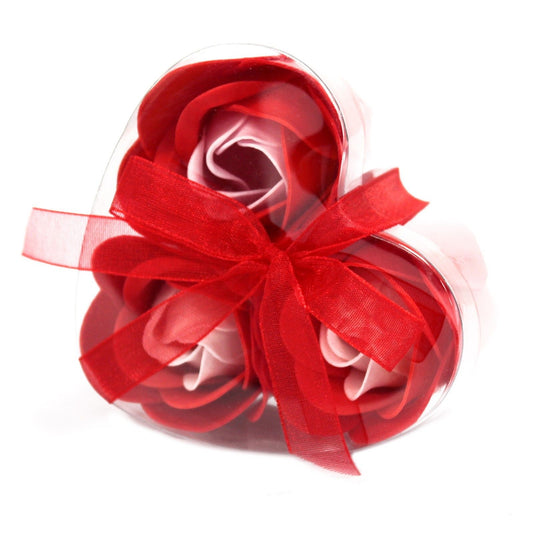 Set Von 3 Seifenblumen Herzbox Rote Rosen