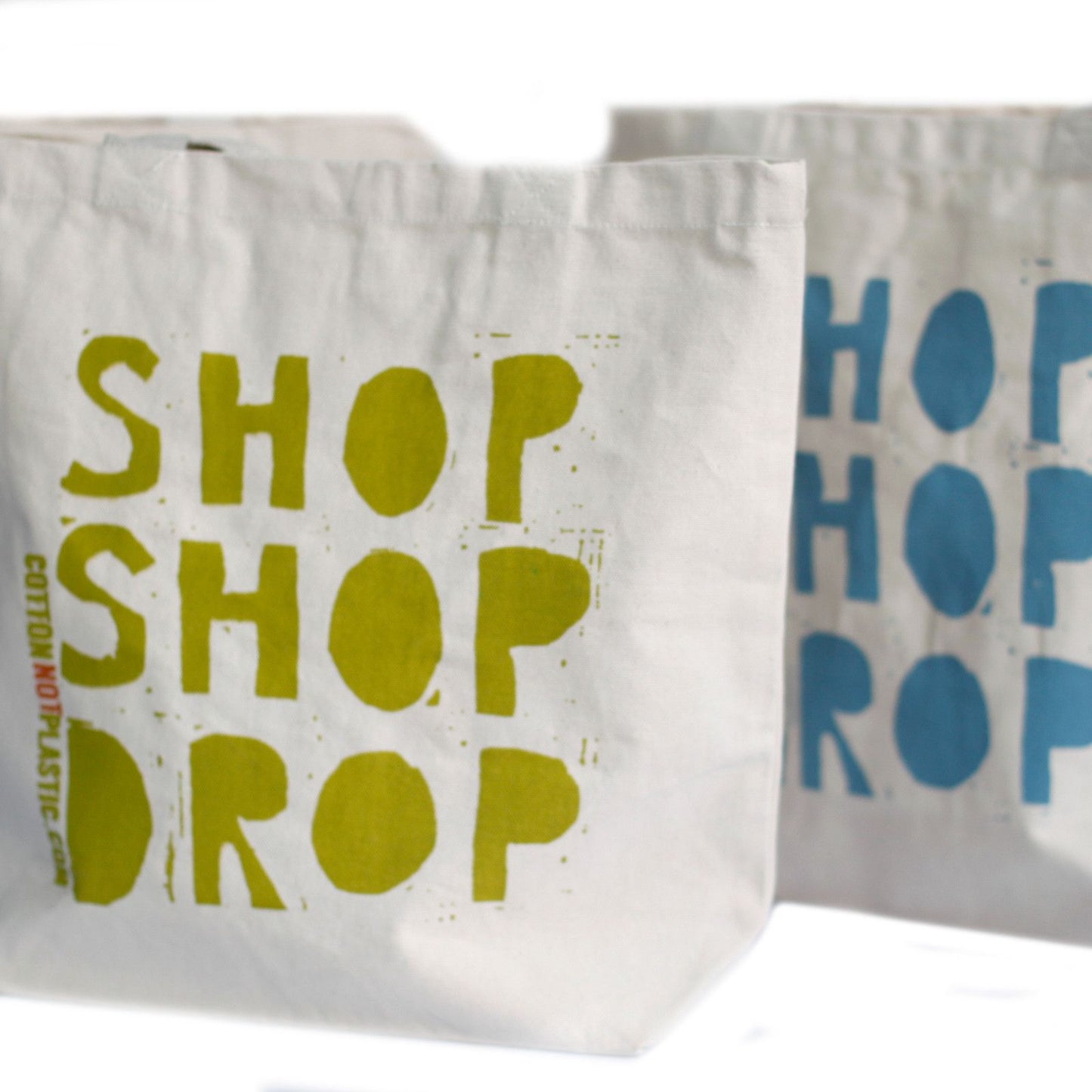 Shop Shop Drop Baumwolltaschen - 4 Designs Disponibel