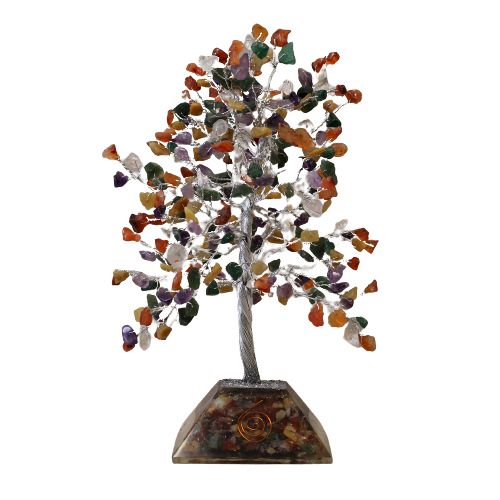 Edelsteinbaum Mit Organitbasis 320 Steine Mehrfarbig