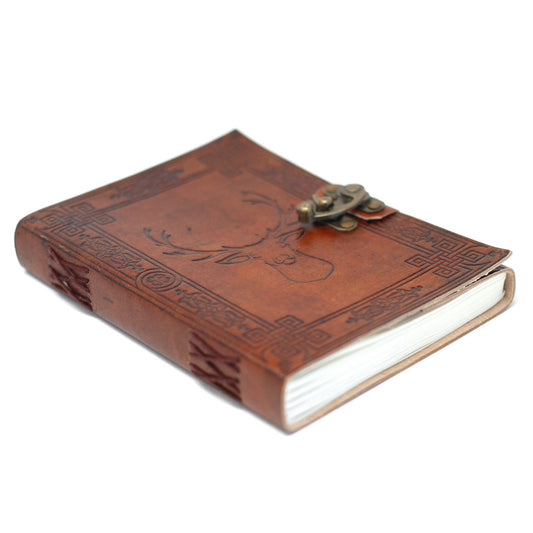 Leder Hirsch Notizbuch 20x15 cm Handgemacht Mit Ledercover
