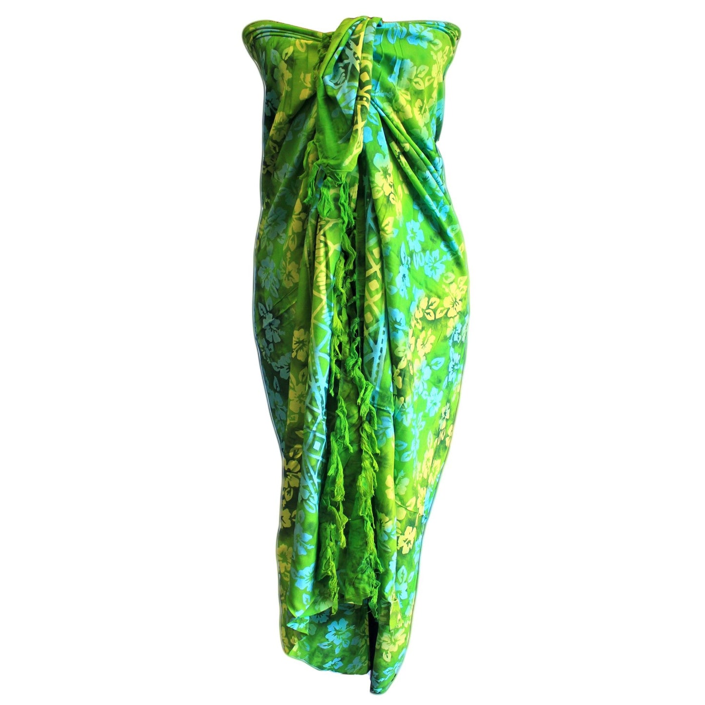 Bali Blockdruck Sarong - Orchideen in Vier Sorten Farben